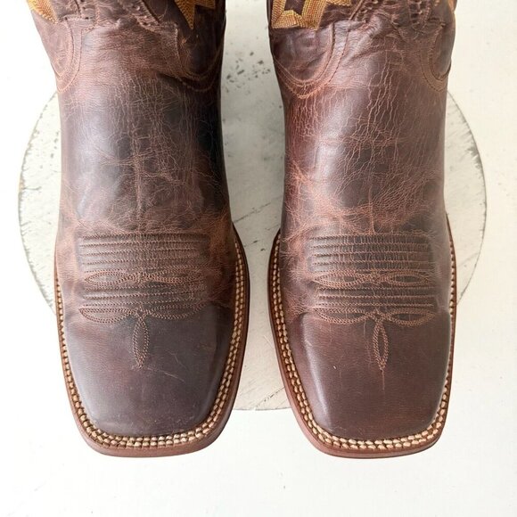Rod Patrick Mens Cowboy Boots 12.5EE Perro Loco Brown Leather Western Square Toe - Picture 6 of 12